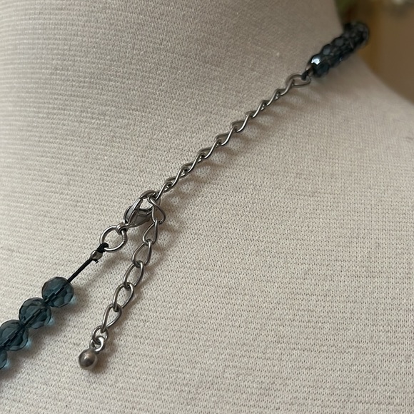 Dark gray adjustable bead necklace - Picture 5 of 6